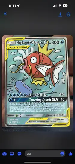 2019 Magikarp & Wailord Tag Team GX Alt Art Team Up Card 161/181 MINT - Image 1