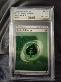 Pokemon Card - Scarlet & Violet 151 SVE001 - GRASS Energy With 2 Swirls Ags 9.5 - Image 1