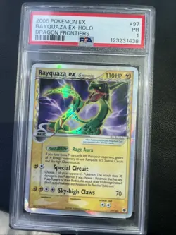 Pokemon TCG Rayquaza EX Dragon Frontiers Holo Card 97/101 PSA 1 - Image 1