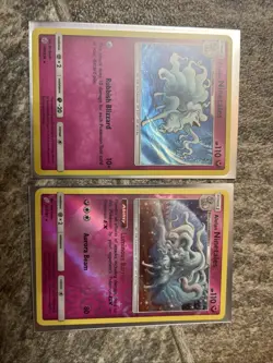 Alolan Ninetales Pokemon Trading Card Duo #145 Cosmic Eclipse And #111 Team Up - Image 1