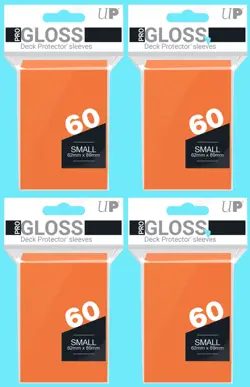 240 Ultra Pro Gloss Orange Small Deck Protectors Game Card Sleeves Japanese tcg - Image 1