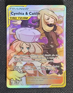 Cynthia & Caitlin - 228/236 - Pokemon Cosmic Eclipse Sun & Moon Full Art Card NM - Image 1