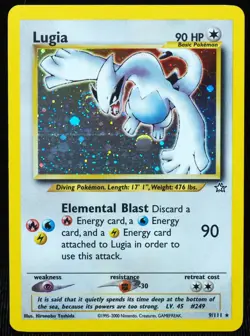 Lugia 9/111 NM-LP Neo Genesis Holo Pokemon Card w/ Great Swirl - Image 1