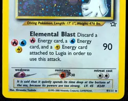 Lugia 9/111 NM-LP Neo Genesis Holo Pokemon Card w/ Great Swirl - Image 4