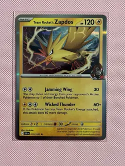 Pokemon TCG Holo Rare Team Rocket’s Zapdos Card 070/182 *NEAR MINT+* - Image 1