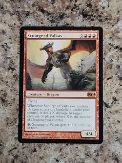 Scourge of Valkas M14 Mythic Core Set 2014 Dragon MTG Unplayed NEAR MINT - Image 1