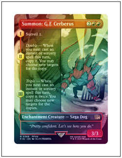 1x Summon: G.F. Cerberus, Foil, Borderless Art, Final Fantasy, Magic MTG NM - Image 1