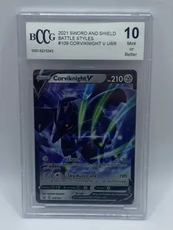 BCCG 10 GEM MINT Pokemon Corviknight V Sword & Shield Battle Styles Ultra Rare # - Image 1