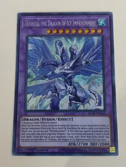 Yugioh Trishula, the Dragon of Icy Imprisonment - 1st Secret Rare NM - Free Holo - Image 1