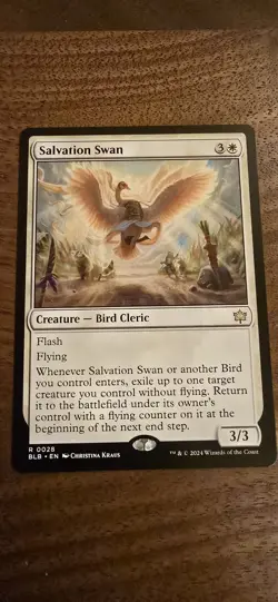 MTG Salvation Swan Bloomburrow Rare Card NM Condition - Image 1