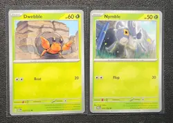 Nymble 014/182 & Dwebble 006/182 Pokemon card SV Paradox Rift common NM - Image 1