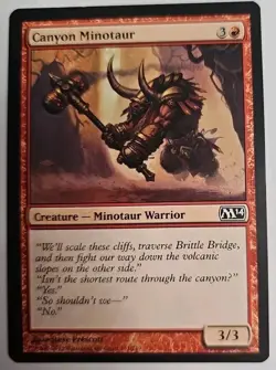 MTG Magic The Gathering Card Canyon Minotaur Creature Minotaur Warrior Red M14 - Image 1