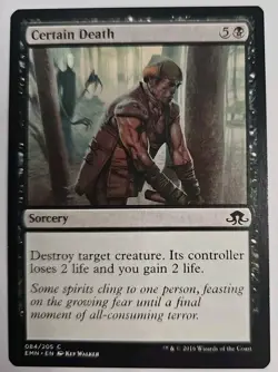 MTG Magic The Gathering Card Certain Death Sorcery Black Eldritch Moon 2016 - Image 1