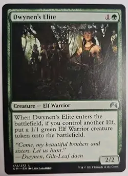 MTG Magic The Gathering Card Dwynen's Elite Creature Elf Warrior Green ORI 2015 - Image 1