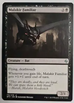 MTG Magic The Gathering Card Malakir Familiar Creature Bat Black Battle For Zend - Image 1