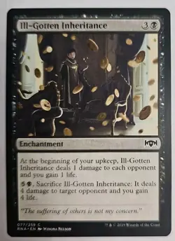 MTG Magic The Gathering Card III-Gotten Inheritance Enchantment Black Ravnica Al - Image 1