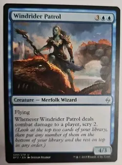MTG Magic The Gathering Card Windrider Patrol Creature Merfolk Wizard Blue BFZ - Image 1