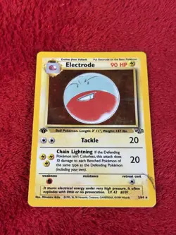 1st Edition Electrode 02/64 Jungle Holo Wotc Pokemon Card 1999 Played - Image 1