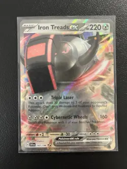 Iron Treads ex 143/198 Scarlet & Violet Double Rare Holo Pokemon TCG Card NM - Image 1