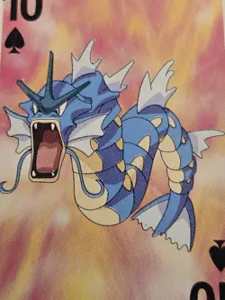 Vintage Gyarados LP Mini Playing Pokemon Card - 10 Of Spades./ Red Deck - Image 3