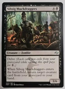 MTG Magic The Gathering Card Sibsig Muckdraggers Creature Zombie Black FRF 2015 - Image 1