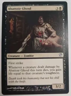 MTG Magic The Gathering Card Abattoir Ghoul Creature Zombie Black Innistrad - Image 1