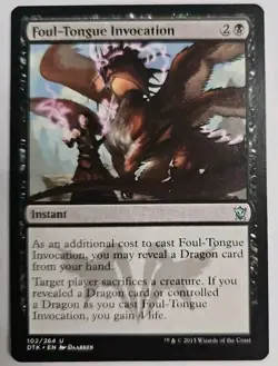 MTG Magic The Gathering Card Foul-Tongue Invocation Instant Black Dragons Of Tar - Image 1