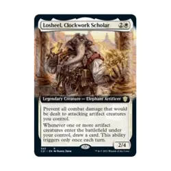 WOTC MtG Commander 2021 Losheel, Clockwork Scholar (Extended Art) (R) NM - Image 1