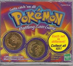 ***** ULTRA RARE 1999/2000 Pokemon Battling Coin Game STILL SEALED ***** - Image 1