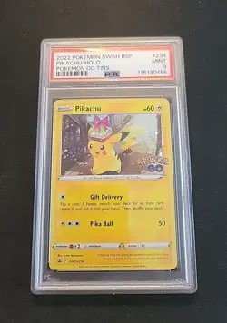 2022 Pokemon GO Pikachu Cosmos GO Tins Holo SWSH234 Promo PSA 9 MINT! 234 - Image 1