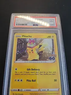 2022 Pokemon GO Pikachu Cosmos GO Tins Holo SWSH234 Promo PSA 9 MINT! 234 - Image 2