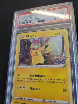 2022 Pokemon GO Pikachu Cosmos GO Tins Holo SWSH234 Promo PSA 9 MINT! 234 - Image 3