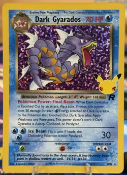 Dark Gyarados 8/82 Celebrations: Classic Collection Pokemon 25th Anniversary -NM - Image 1