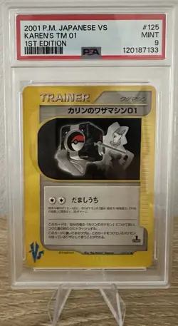 Pokemon Karen's TM 01 Japanese VS Series 1st Edition #125 PSA 9 MINT - Image 1