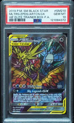 Moltres Zapdos Articuno GX SM210 PSA 10 Hidden Fates Pokemon Card - Image 1