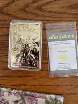 Pokemon Poliwhirl 23k Gold Plated Trading Card 1999 Nintendo #61 w/ Certificate - Image 1