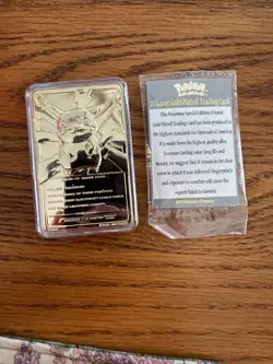 Pokemon Pikachu 23k Gold Plated Trading Card 1999 Nintendo #25 with Certificate - Image 2