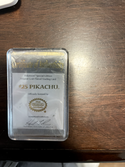 Pokemon Pikachu 23k Gold Plated Trading Card 1999 Nintendo #25 with Certificate - Image 2