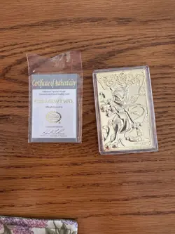 Pokemon Mewtwo 23k Gold Plated Trading Card 1999 Nintendo #150 with Certificate - Image 1