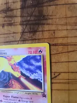 NM Pokemon MOLTRES Card BLACK STAR PROMO Set #21 Legendary Fire Bird Movie WOTC - Image 2