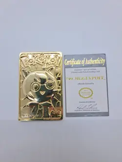 1999 Pokemon Jigglypuff 23 Karat Gold Plated Special Edition Trading Card BK - Image 1