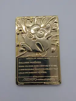 1999 Pokemon Jigglypuff 23 Karat Gold Plated Special Edition Trading Card BK - Image 3