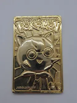 1999 Pokemon Jigglypuff 23 Karat Gold Plated Special Edition Trading Card BK - Image 4