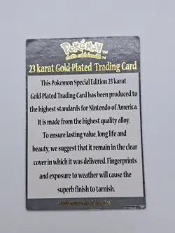 1999 Pokemon Jigglypuff 23 Karat Gold Plated Special Edition Trading Card BK - Image 5