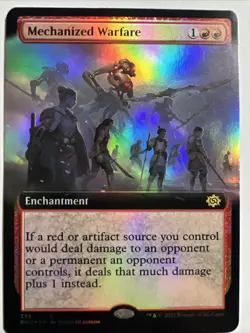 Mechanized Warfare (Extended Art) #338 (Foil) (NM) Brothers' War BRO Magic MTG - Image 1