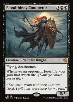Bloodthirsty Conqueror Light Play, English Magic the Gathering MTG Foundations - Image 1