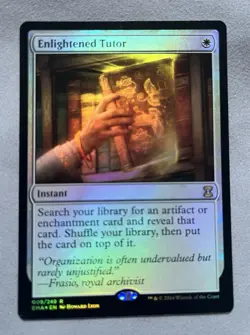 Enlightened Tutor Eternal Masters Foil MTG LP Condition Very Light Crease - Image 1