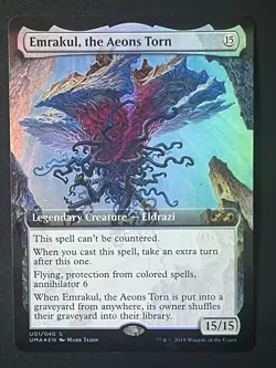 RARE Borderless Foil! NM Emrakul, the Aeons Torn English Ultimate Masters 01/040 - Image 1