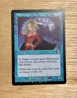 VTG 1999 MTG Magic the Gathering Sailmonger Creature Monger Illus. Signed - Image 1