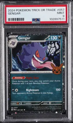 2024 POKEMON TRICK OR TRADE #057 GENGAR PSA 9 - Image 1